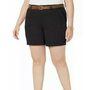Style&co Belted Shorts Deep Black Size 18W Plus